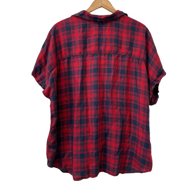 Grayson The Hero Anthroplogie Plaid Flannel Red and Blue Button Front Large 04 - Picture 2 of 12